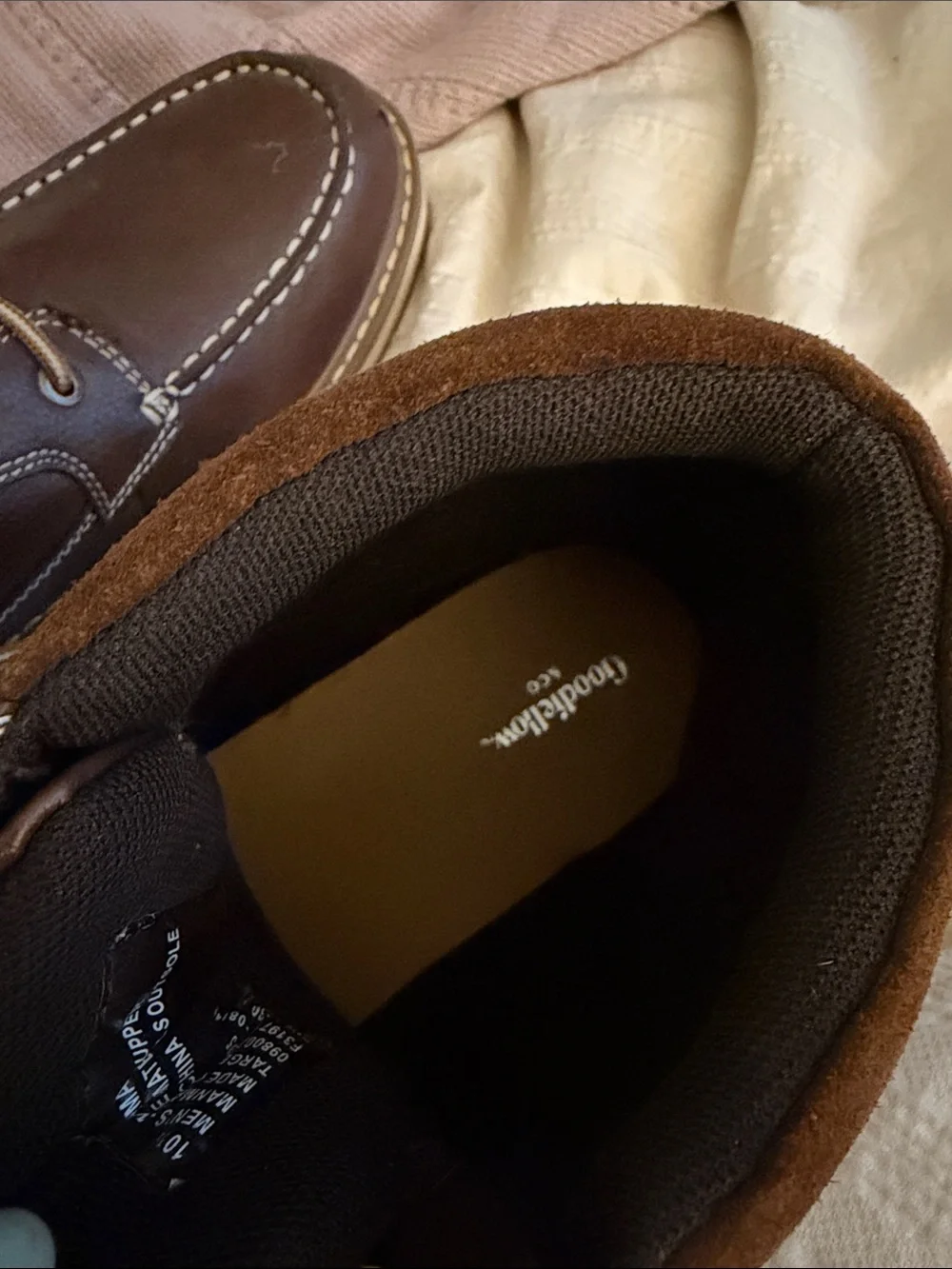 Goodfellow & Co Brown Leather Chukka Boots with Tan Collar